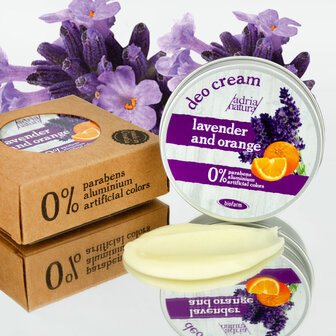 Deo cr&egrave;me -  Lavendel &amp; Sinaasappel,  75gr